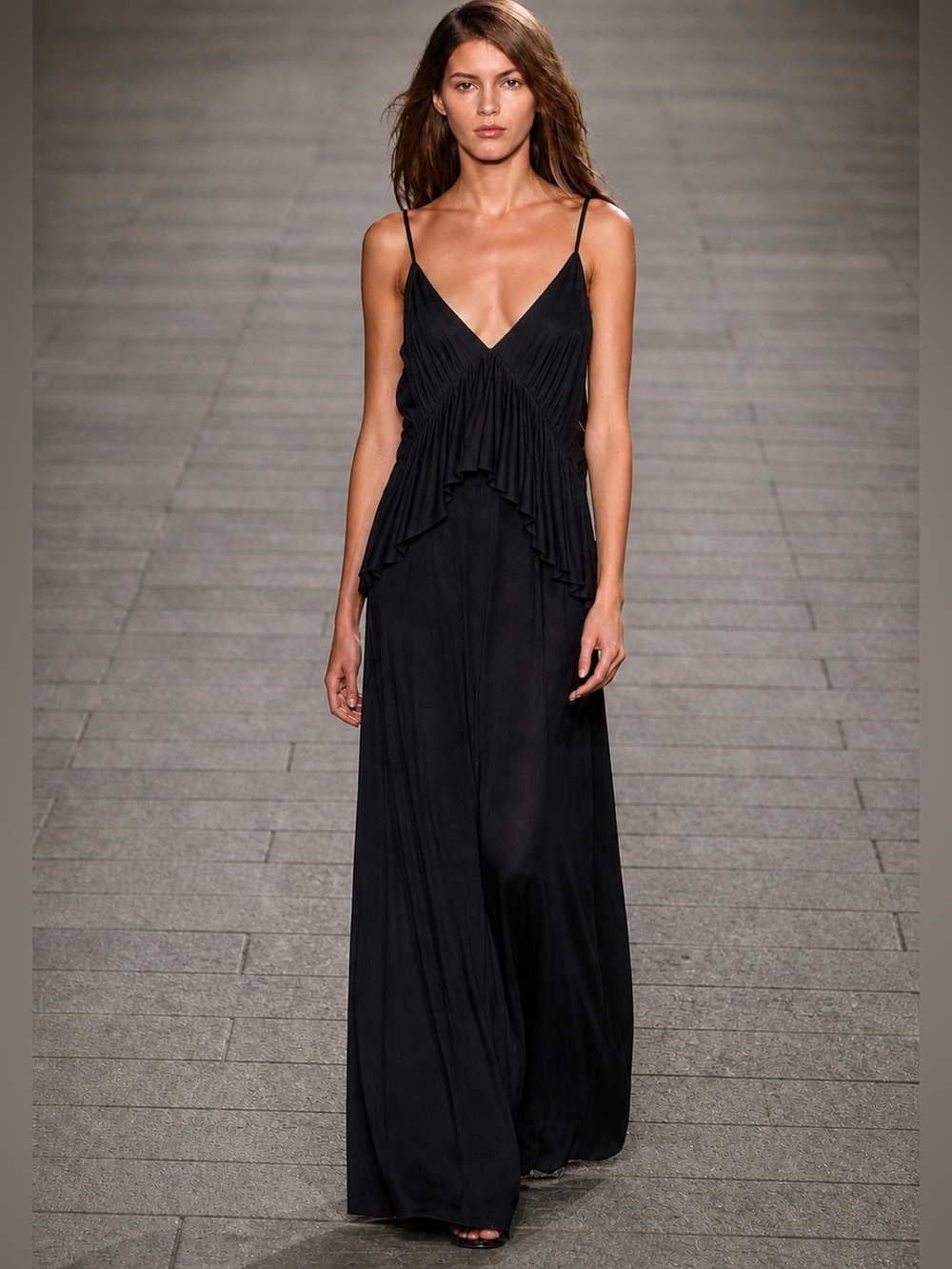 Rachel Pally Black V-Neck Spaghetti-Strap Maxi Dress